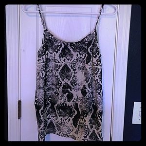 Navy and cream snakeskin print cami